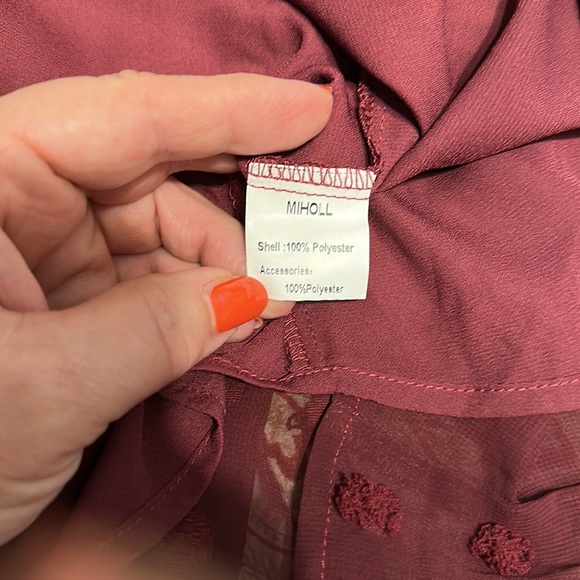 NWT XXL MIHOLL Women's V Neck Short Sleeve Ruffle Loose Summer Flowy Mini Dress - Picture 10 of 13